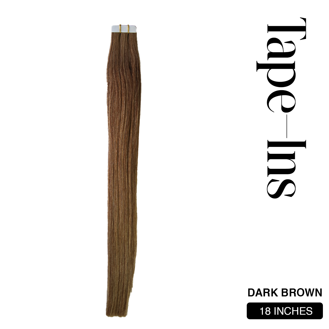 18 inches Dark Brown Tape In Hair Extensions from Mallia | South Africa's Best Online Hair Store for Wigs, Weaves & Hair Extensions - Hair City, Hair Majesty, frontal weave, wigs, hair extensions, hair weaves, frontal wig, wigs for sale, curly weaves, hair extensions near me, takealot wigs, weave hairstyle, Clip in hair extensions, front lace wigs, curly hair piece, ponytail extensions, brazilian hair wigs, lace wig, curly wig, frontal closure, pony tail hair piece, tape in hair extensions